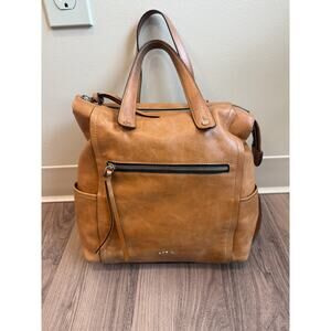 LODIS TAN NATURAL LEATHER Purse Catalina Backpack Medium Size Leather